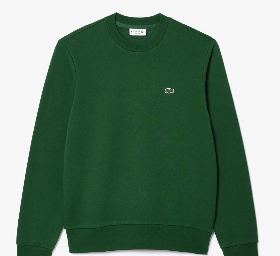 LACOSTE Lacoste Men Fleece Crew Neck Sweatshirt — Green — 3
