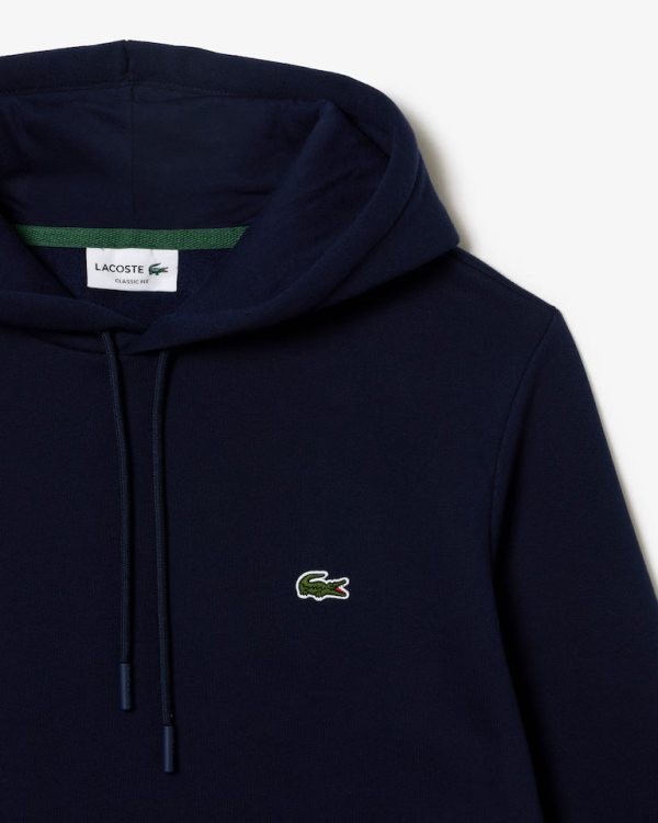 LACOSTE Lacoste Men Fleece Hoodie — Navy Blue