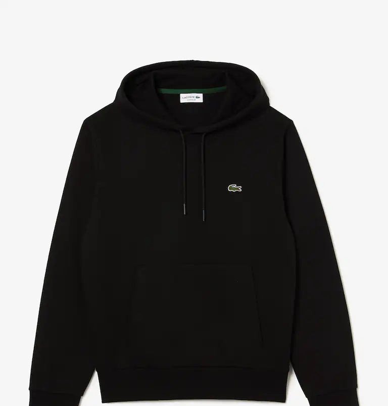 LACOSTE Lacoste Men Fleece Hoodie — Black