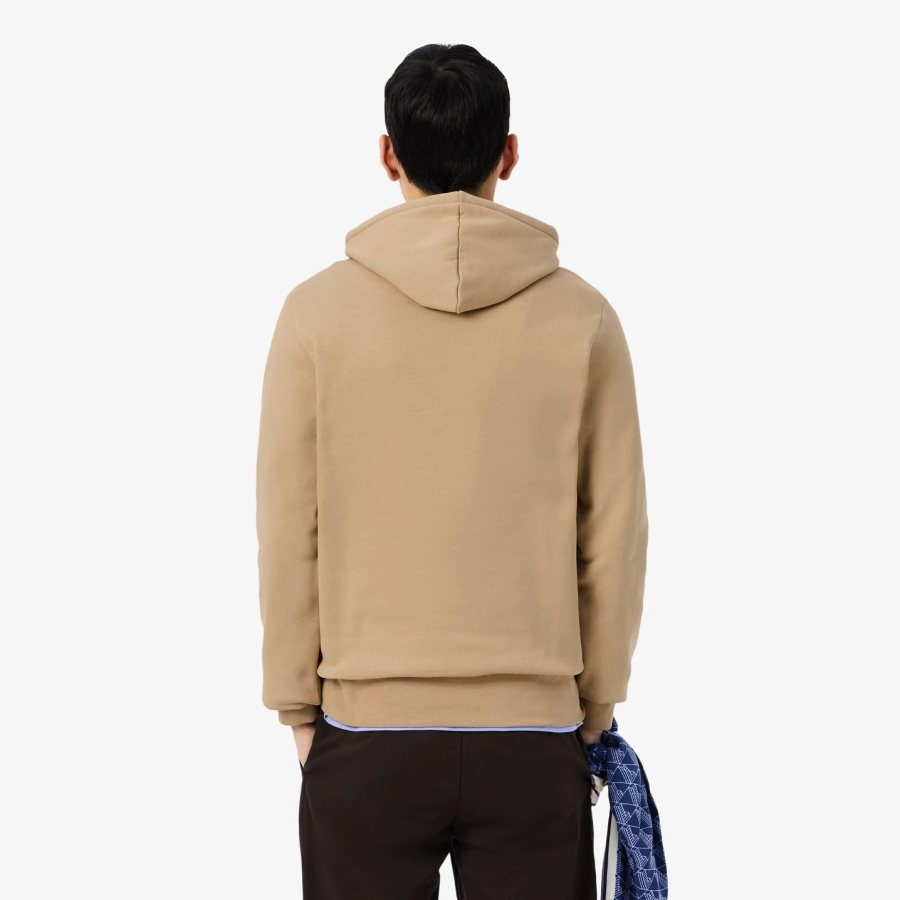 LACOSTE Lacoste Men Fleece Hoodie — Beige — 4