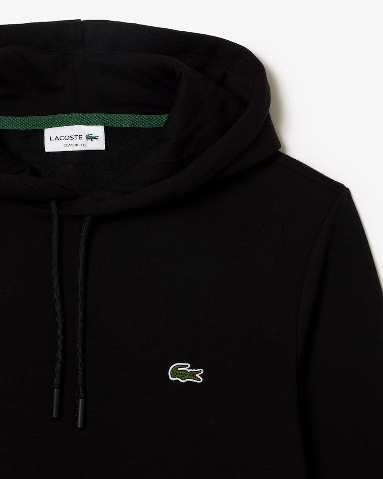 LACOSTE Lacoste Men Fleece Hoodie — Black