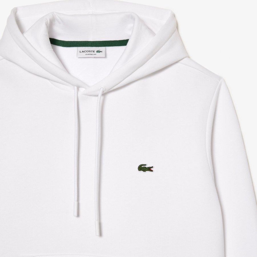 LACOSTE Lacoste Men Fleece Hoodie — White — 2