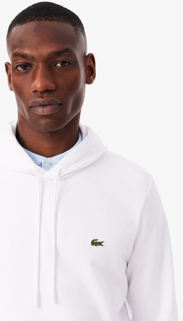 LACOSTE Lacoste Men Fleece Hoodie — White