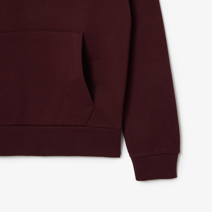 LACOSTE Lacoste Men Fleece Hoodie — Bordeaux — 4