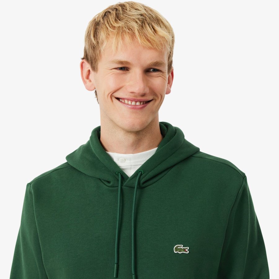 LACOSTE Lacoste Men Fleece Hoodie — Green — 2