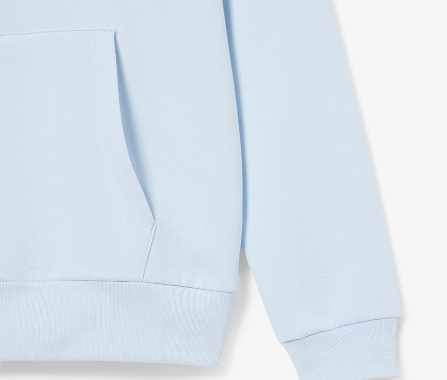 LACOSTE Lacoste Men Fleece Hoodie — Light Blue — 5