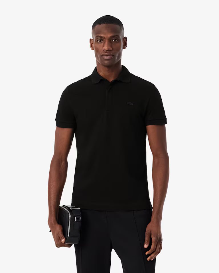 LACOSTE Lacoste Men Regular Fit Paris Strech Pique Polo Shirt — Black — 5