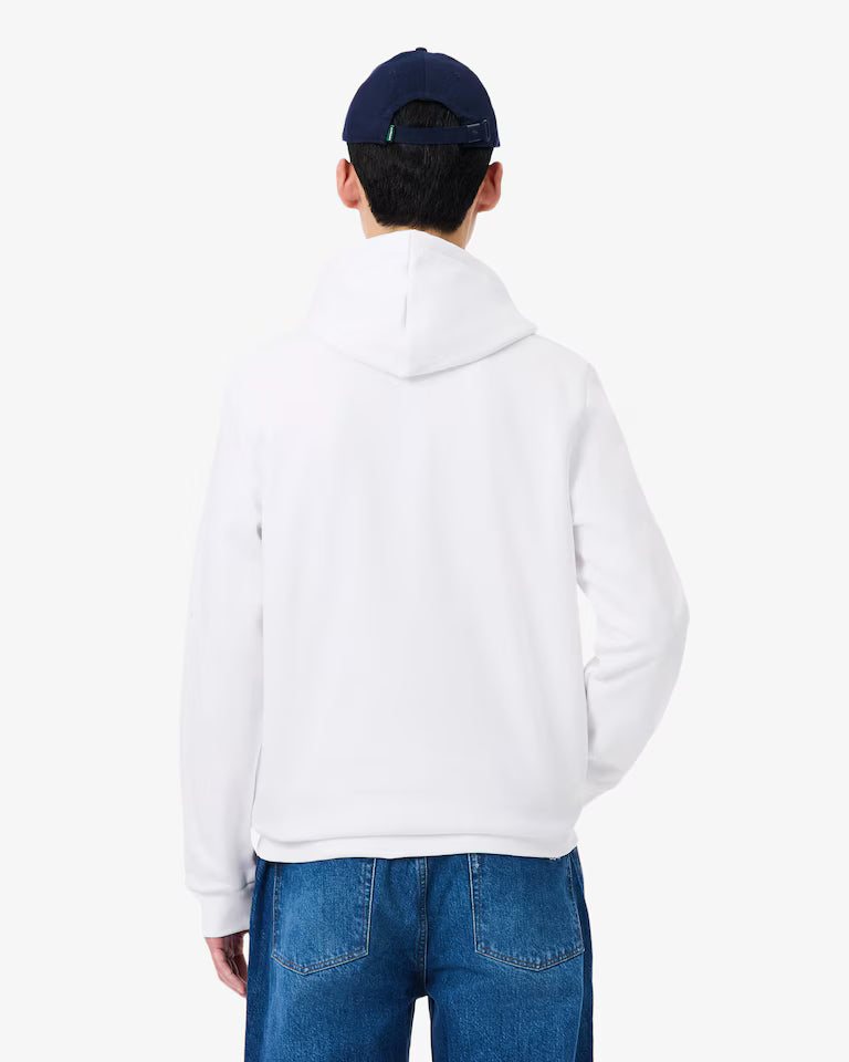 LACOSTE Lacoste Men Zip Up Fleece Hoodie — White — 5