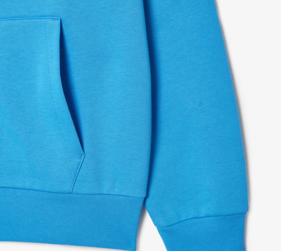 LACOSTE Lacoste Men Zip Up Fleece Hoodie — Blue — 3