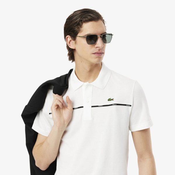 LACOSTE Lacoste Regular Fit Logo Trim L.12.12 Polo Shirt — White