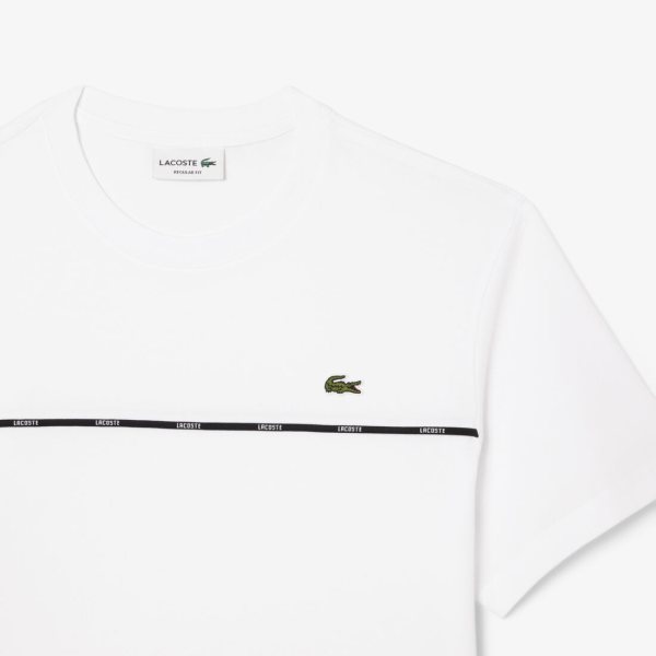 LACOSTE Lacoste Trim Cotton Jersey T-shirt — White