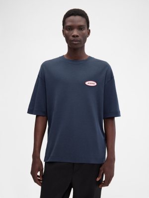 Stazione Logo Patch T-Shirt — Navy
