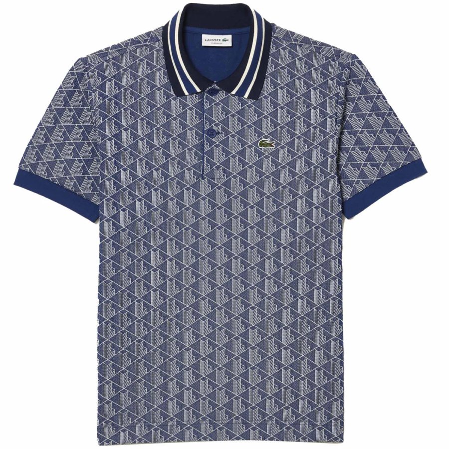 Lacoste Classic Fit Monogram Jacquard Polo Shirt — 2