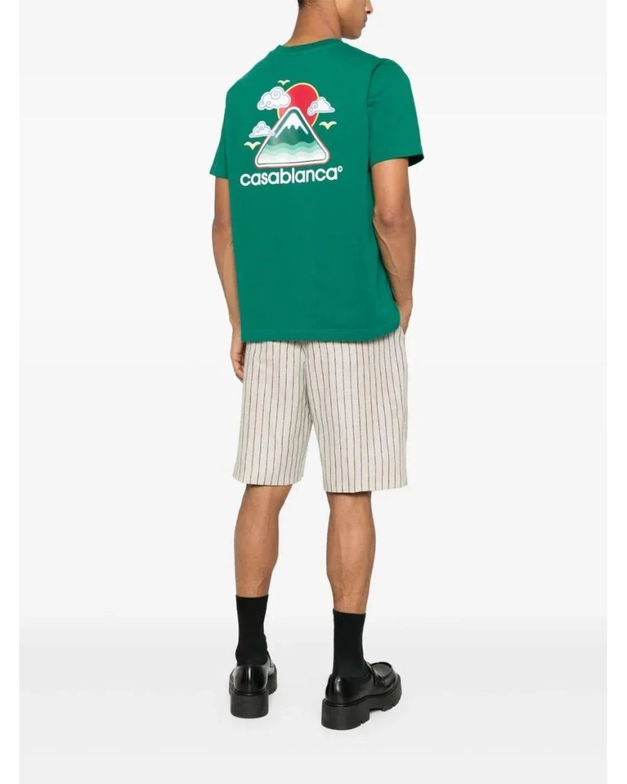 Casablanca Montagne Ondulee T-Shirt — Green — 3