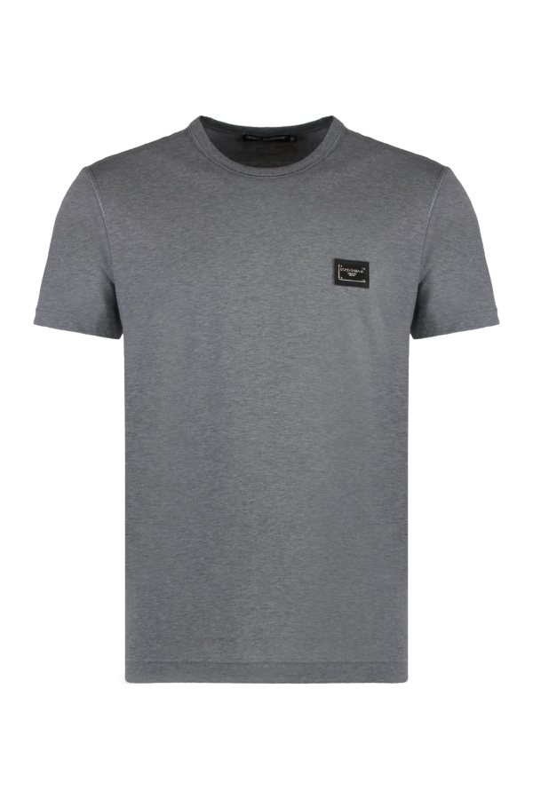 Dolce & Gabbana Logo Plaque T-Shirt — Grey
