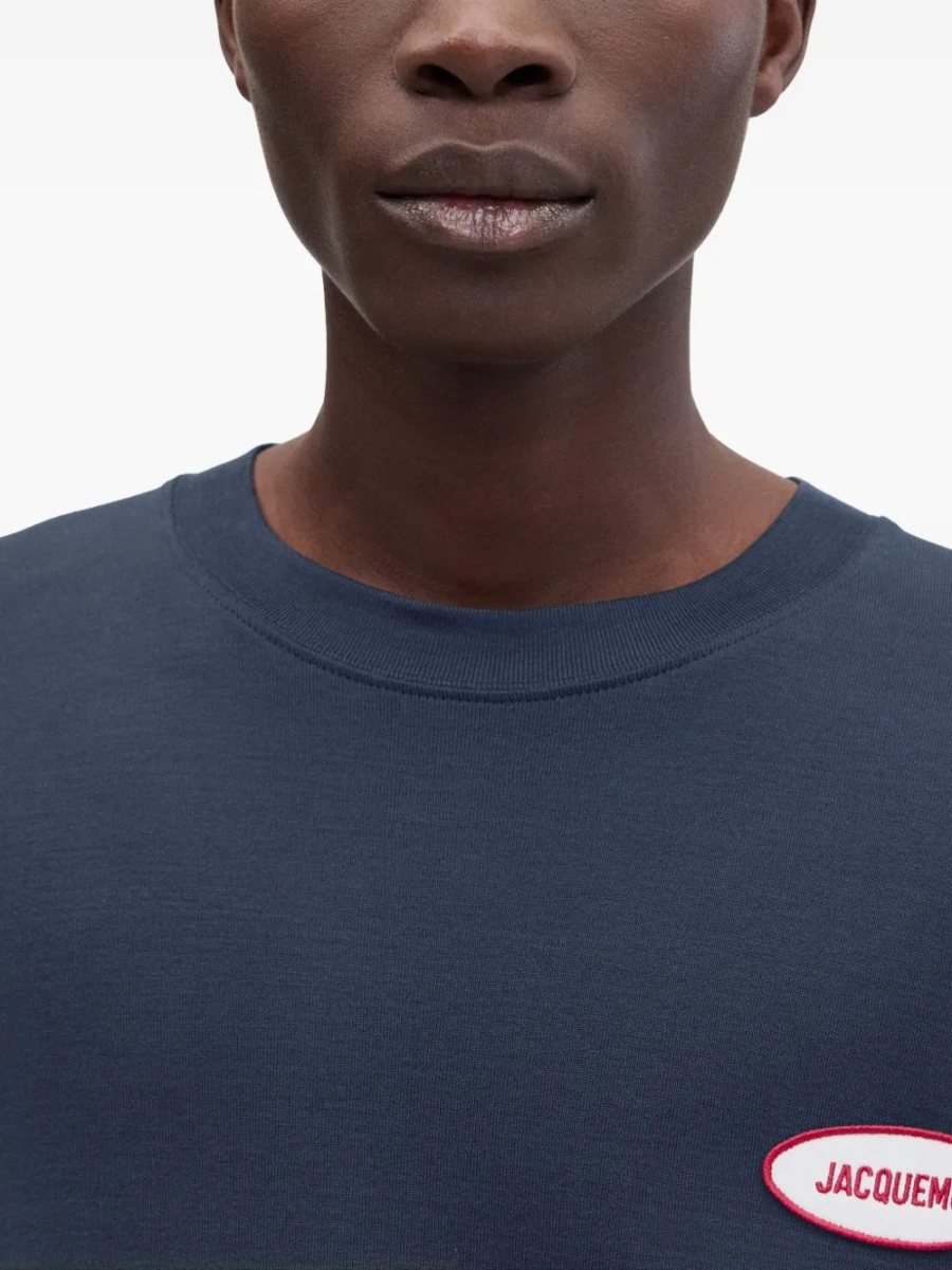Jacquemus Stazione Logo Patch T-Shirt — Navy — 4