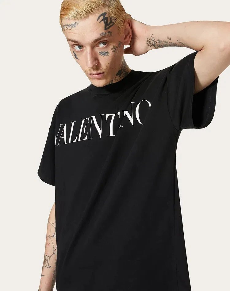 Valentino Logo T-Shirt, Black — WV0MG10W7SS0NI — 3