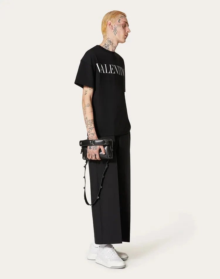 Valentino Logo T-Shirt, Black — WV0MG10W7SS0NI — 4