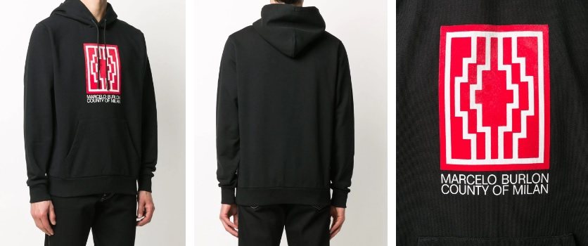Marcelo Burlon Logo Sweatshirt, Black — 5