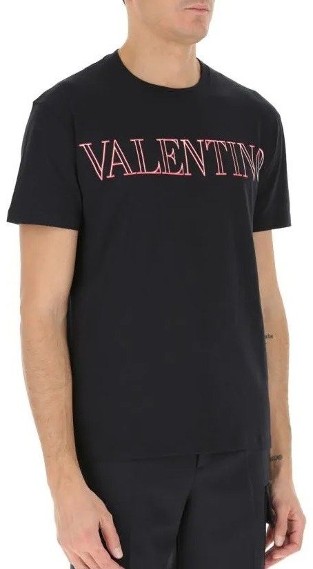 Valentino Logo T-Shirt, Black — XV3MG11H85M