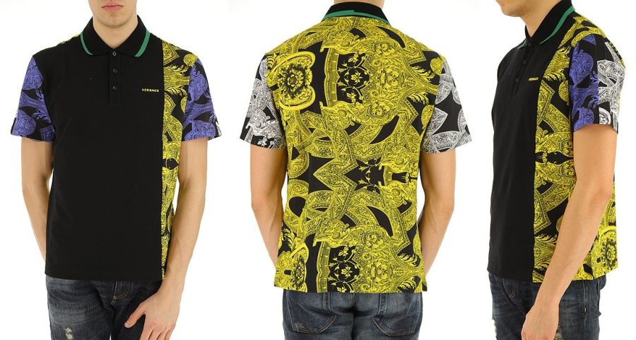 Versace Baroque Sleeve Poloshirt — A78932